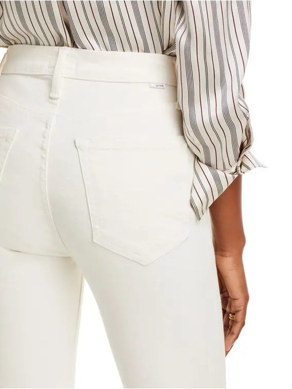 Mother The Tripper Ankle Fray jeans in cream white size 26 - Picture 6 of 10